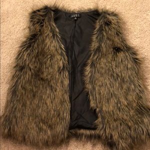 Brown fur vest